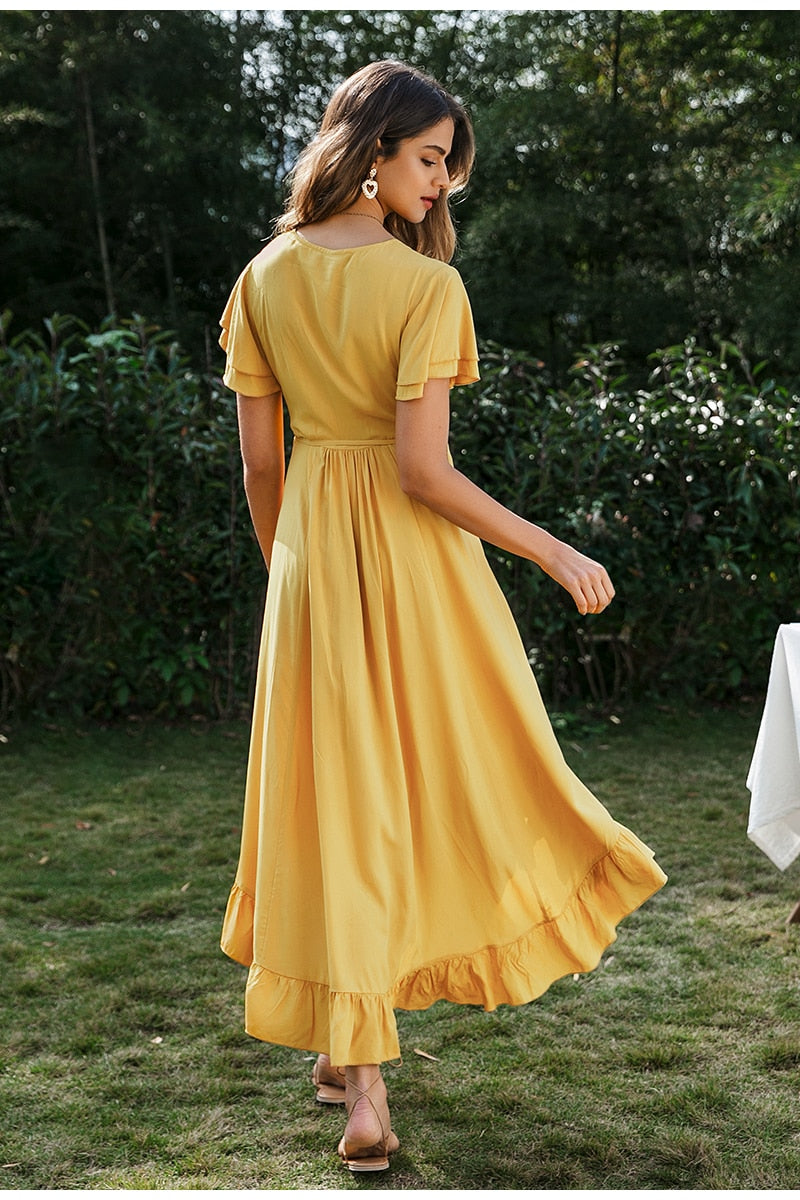 Ruffled Boho Maxi Wrap Dress Victoria Ronaldo Ruffled Boho Maxi Wrap Dress Victoria Ronaldo