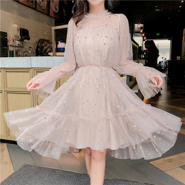 korean glitter dress High-End Girls Glitter Princess Layered Dress Fluffy Tulle Korean Waist Gown for Newborns and Children for Birthday Parties