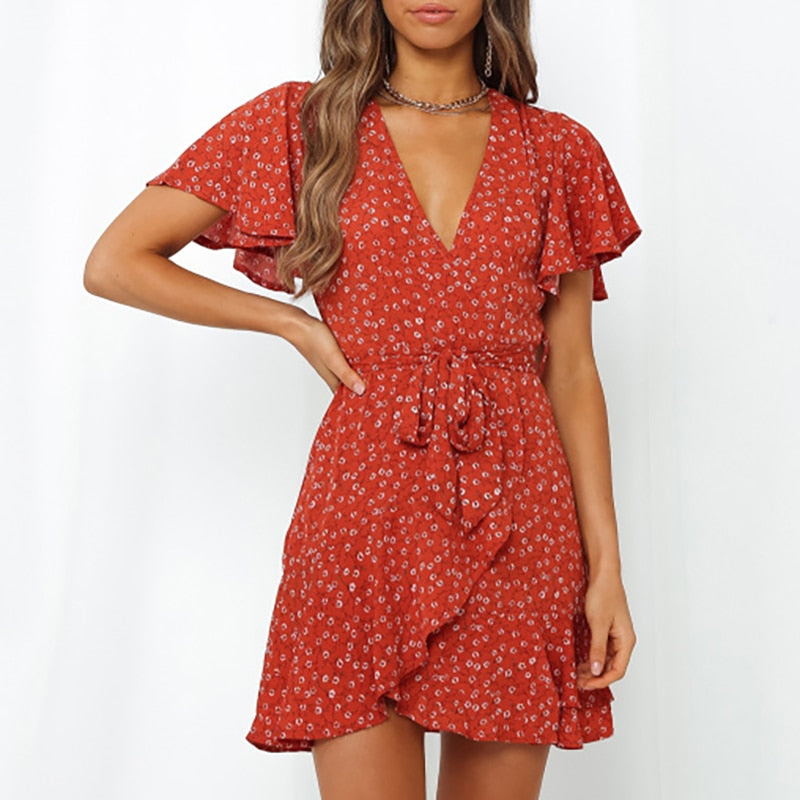 open lace back dress Arthur Orange Floral Print Strapless Mini Dress - US 14 main image 1