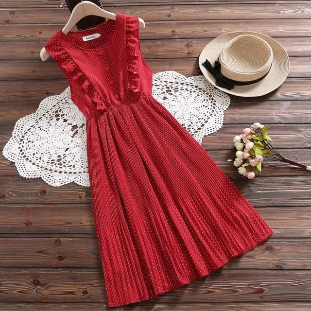 pretty red dresses Ruffle Red & White Polka Dot Sundress – Victoria Ronaldo