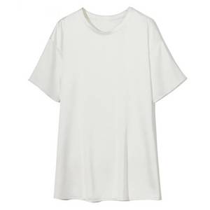 Loose Solid Silk T-Shirt Dress