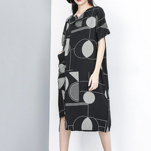 Geometric Print Oversized Dress