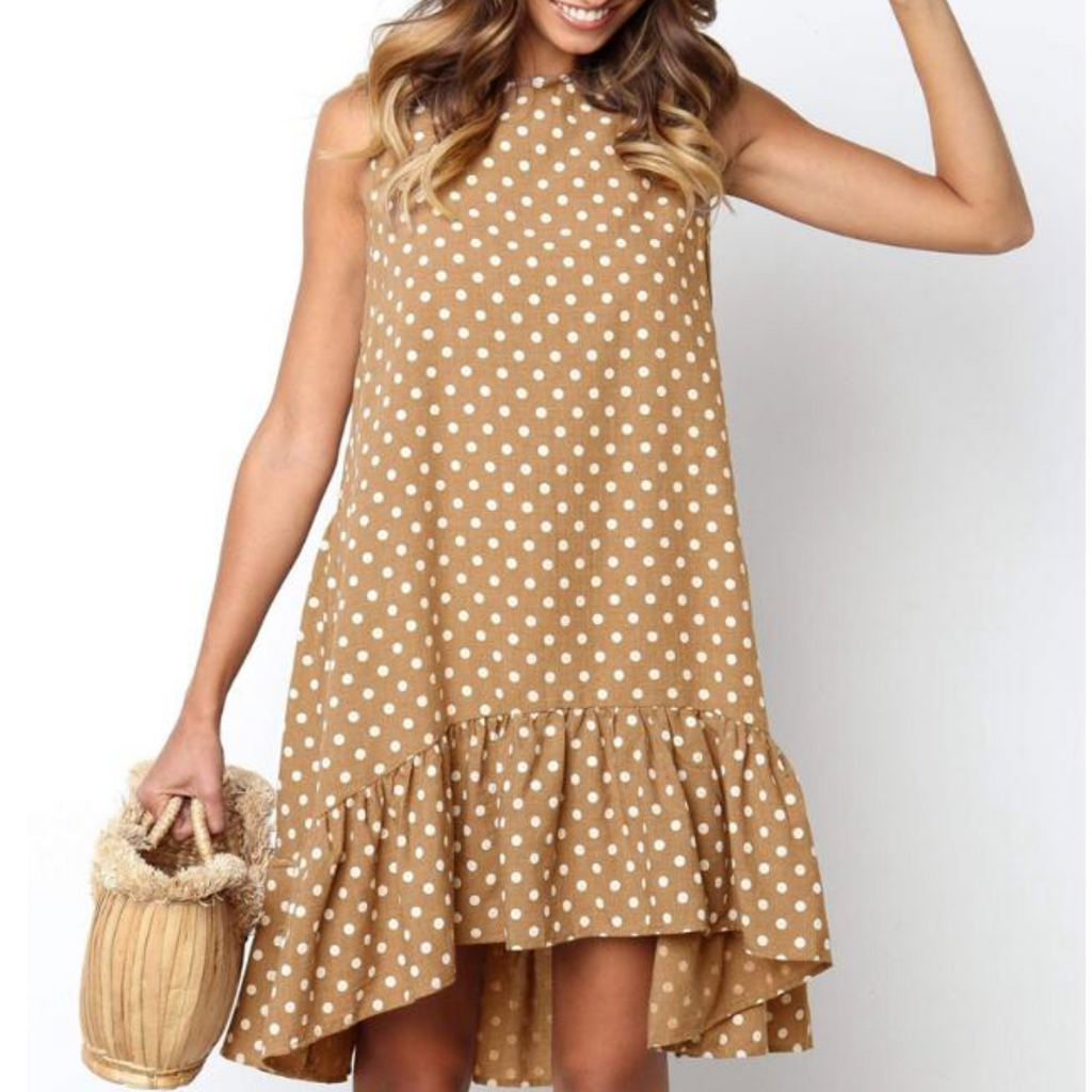 Summer Vintage Polka Dot Ruffle Dress