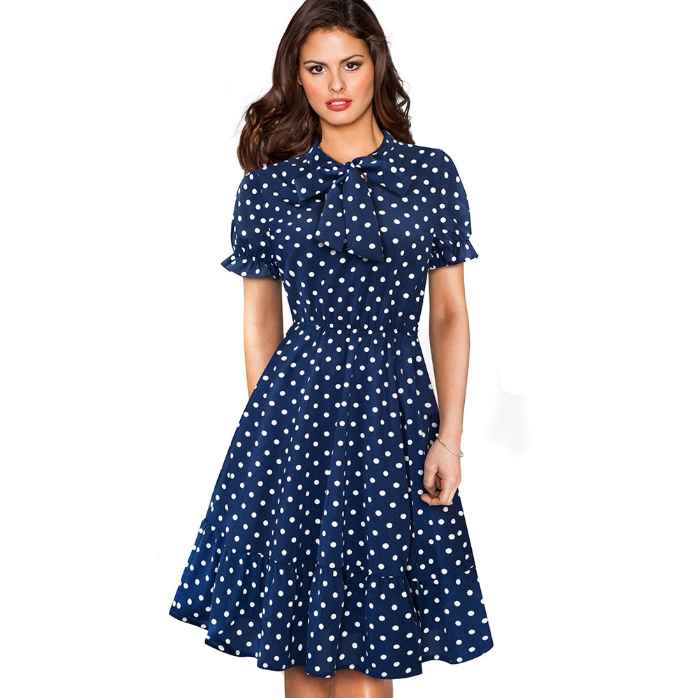 Fall Vintage Polka Dot Dress