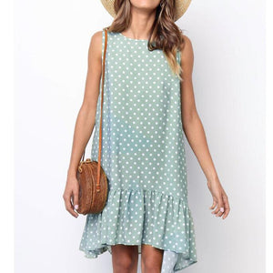 Summer Vintage Polka Dot Ruffle Dress