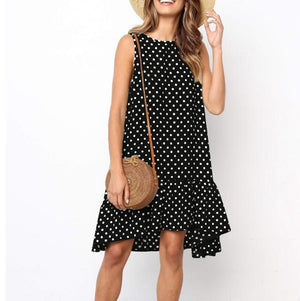 Summer Vintage Polka Dot Ruffle Dress