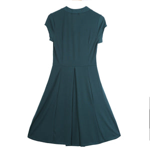 Vintage Retro Dark Green Swing Skater Dress