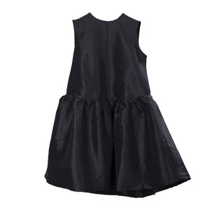 Black Ruffles Split Temperament Dress