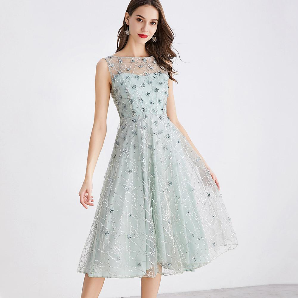 Dreamy 3D Flowers Summer Dress