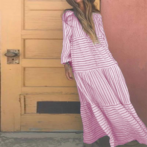 Striped Kaftan Maxi Dress