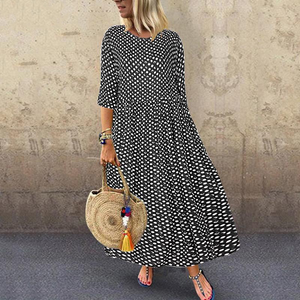 Summer Bohemian Polka Dot Printed Dress