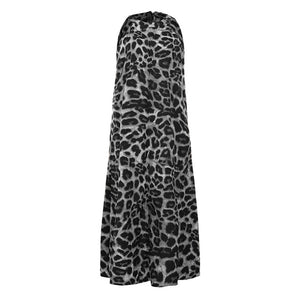 Bohemian Leopard Print Halter Maxi Dress