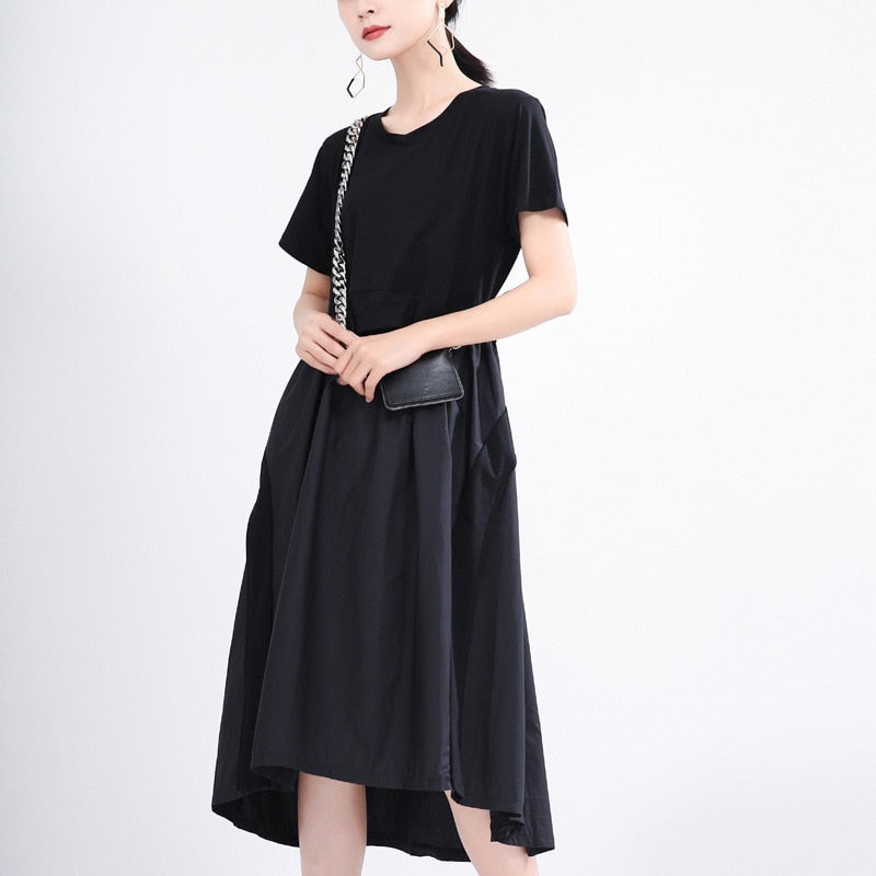 Contrast Colour Split Temperament Dress