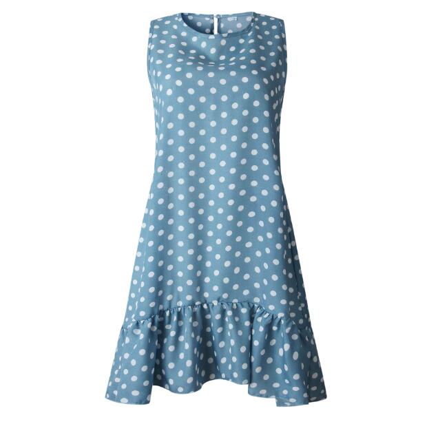 Summer Vintage Polka Dot Ruffle Dress