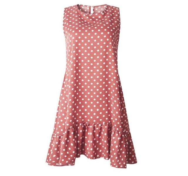 Summer Vintage Polka Dot Ruffle Dress