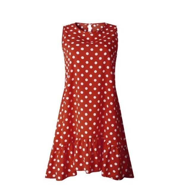 Summer Vintage Polka Dot Ruffle Dress