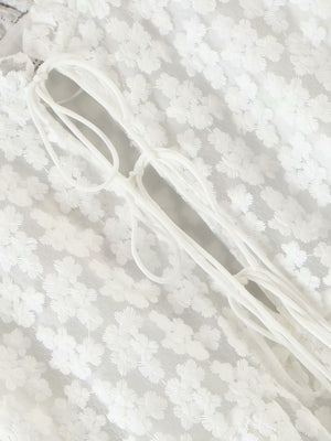 White Embroidery Lace Mini Dress