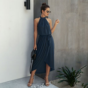 Elegant Backless Halter Dress Victoria Ronaldo Elegant Backless Halter Dress Victoria Ronaldo