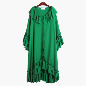 Ruffles Split Asymmetrical oversized Dress