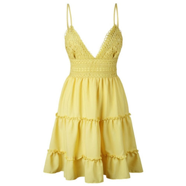 Summer Backless Ruffle Dress with Bow – Victoria Ronaldo