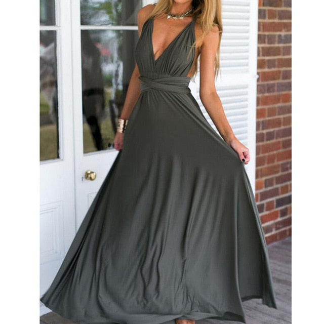 Multiway Wrap Convertible Boho Maxi Dress