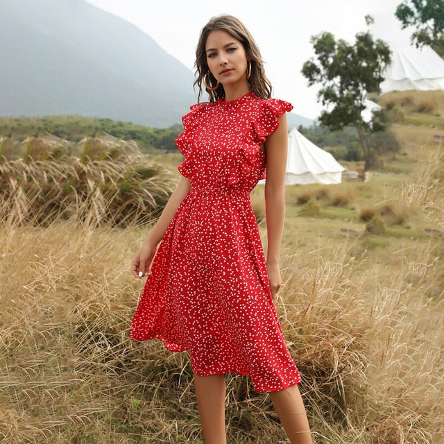 Elegant Summer Floral Ruffle Sundress