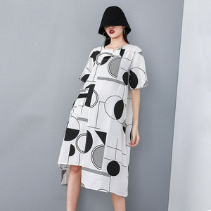 Geometric Print Oversized Dress