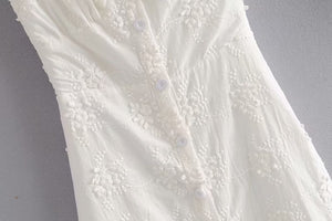 Elegant French Dress with Embroidery