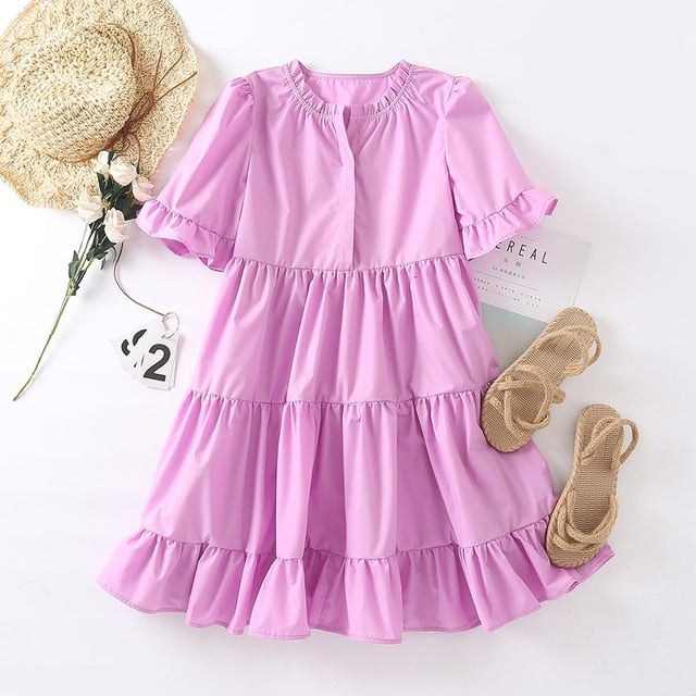 Elegant Pleated Mini Dress with Ruffles