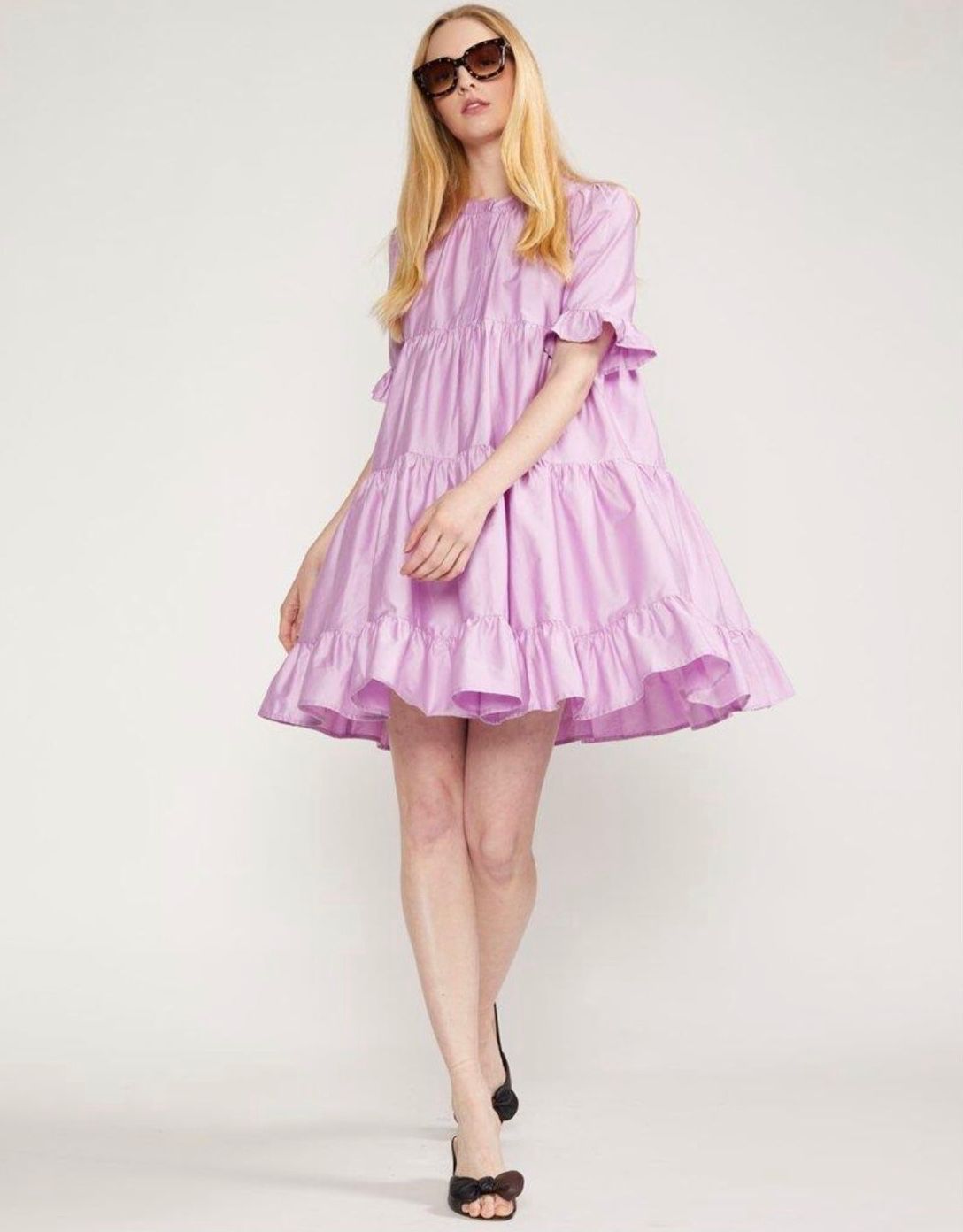 Elegant Pleated Mini Dress with Ruffles