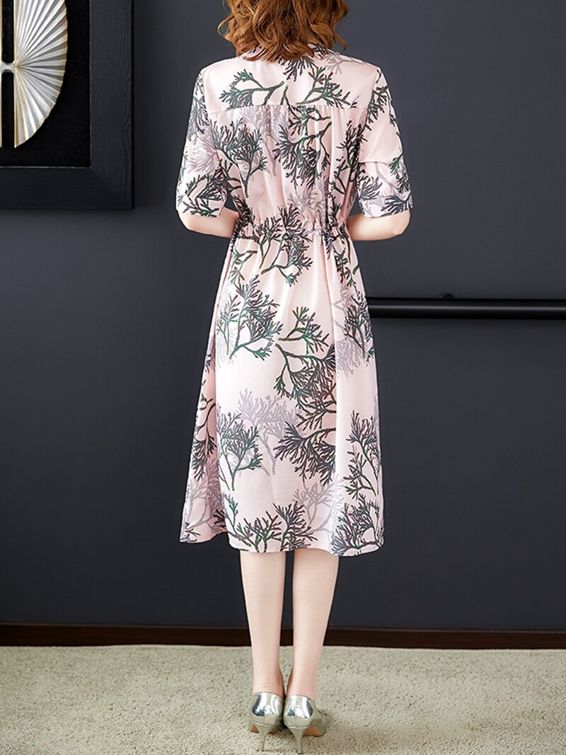 Elegant Printed Silk Dress