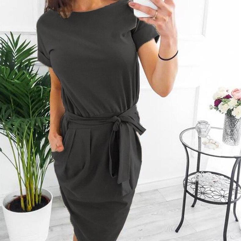 Vintage Dark Gray Sheath Dress