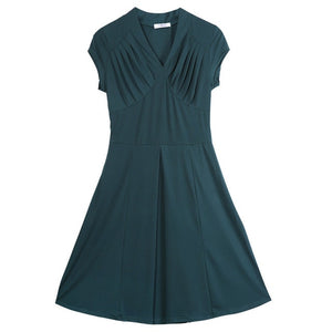 Vintage Retro Dark Green Swing Skater Dress