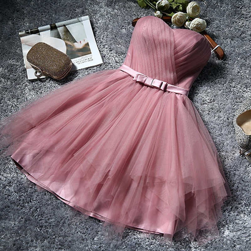 Pink Mauve Pleated Formal Dress